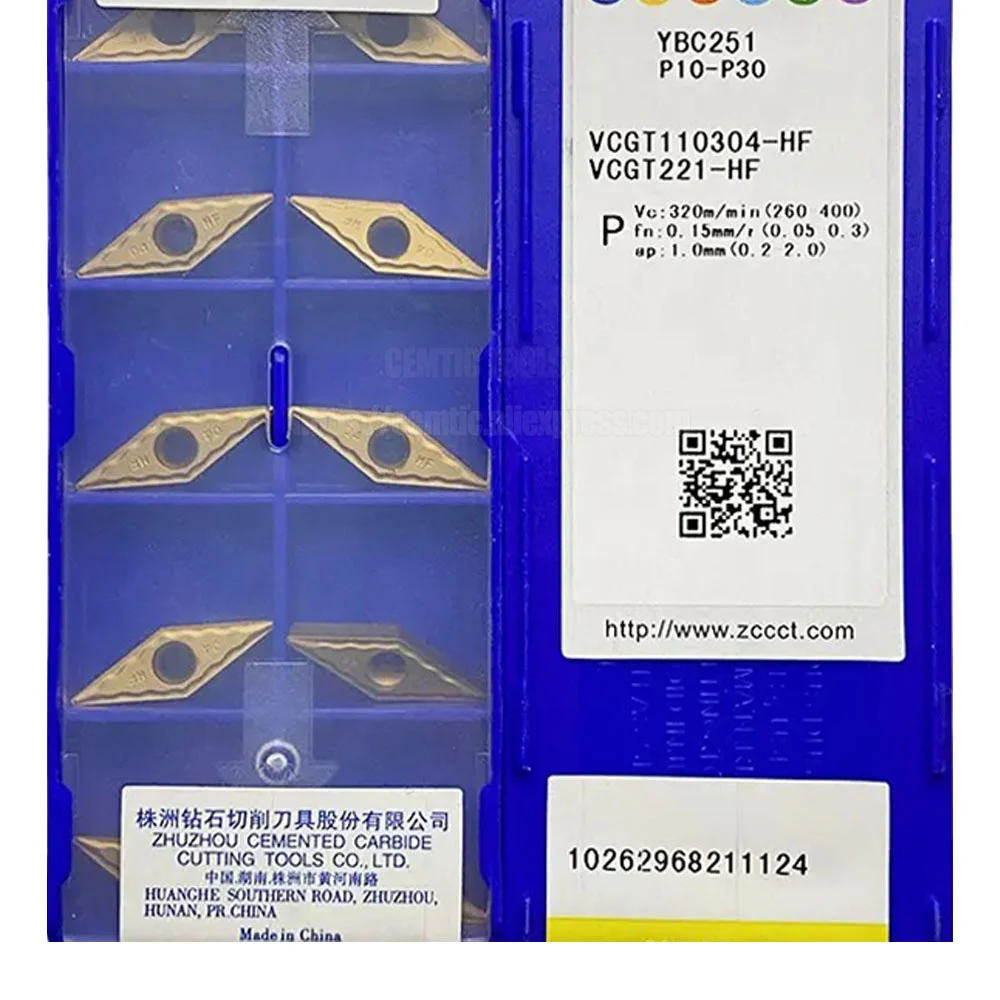 

ZCC YBC251 VCGT110304-HF Caribde Inserts 10PCS