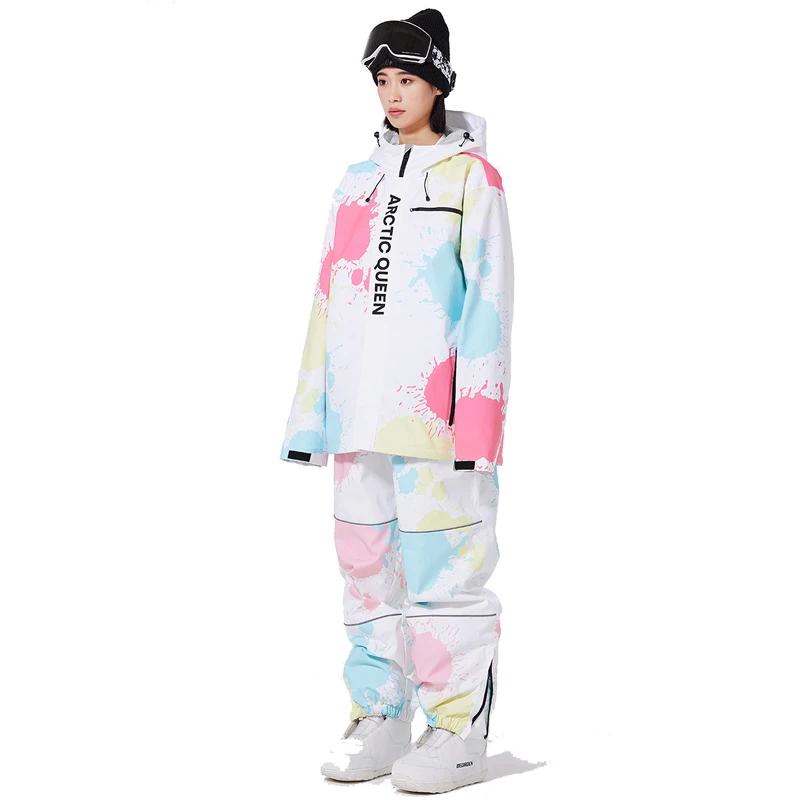 Colorful Set, Women s Ski Clothes, Snow Wear Suit Sets, Snowboard Clothing, Winter Costume, Ski Jacket and Strap Pant for Female 3