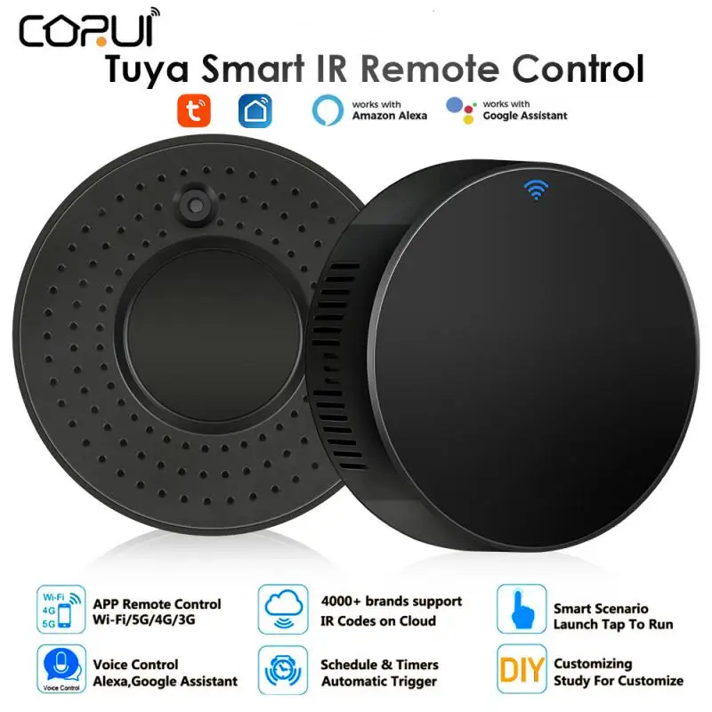 

CORUI Tuya WiFi IR Remote Control Smart Life App Smart Universal Infrared Remote For AC TV DVD Supports Alexa Google Home