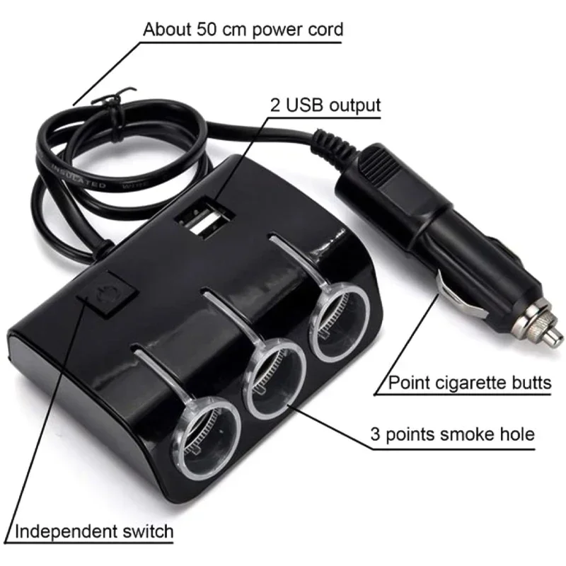 Sdoppiatore Accendisigari Auto 120W - Con USB QC3.0/PD, Doppia Presa, Voltmetro