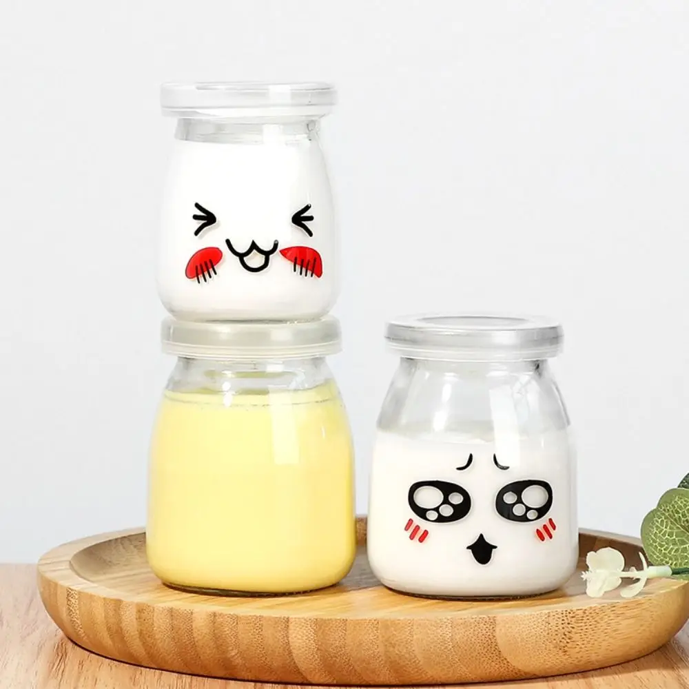 1Pcs Wishing Bottle Mini Yogurt Pudding Glass Bottle Storage Cups with Lid High Temperature Resistant Homemade Y 4