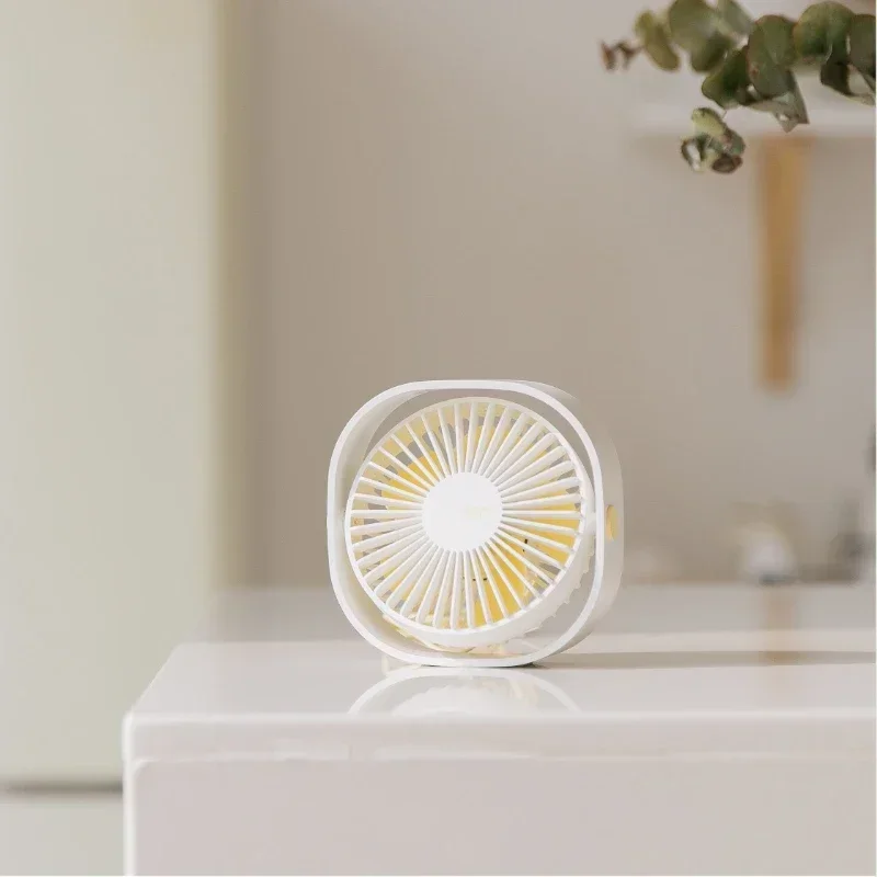 

New Summer USB Charging Mini Silent Fan with High Appearance and Strong Wind Power Rotating Home Dormitory Desktop Small Fan