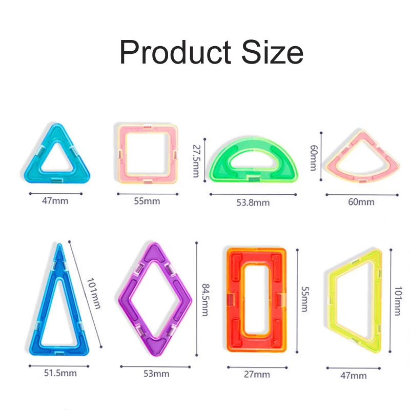 Medium Size Magnetic Blocks Magnetic Designer Constructor Set Model Building Bricks Educational Toys for Children 30-168pcs