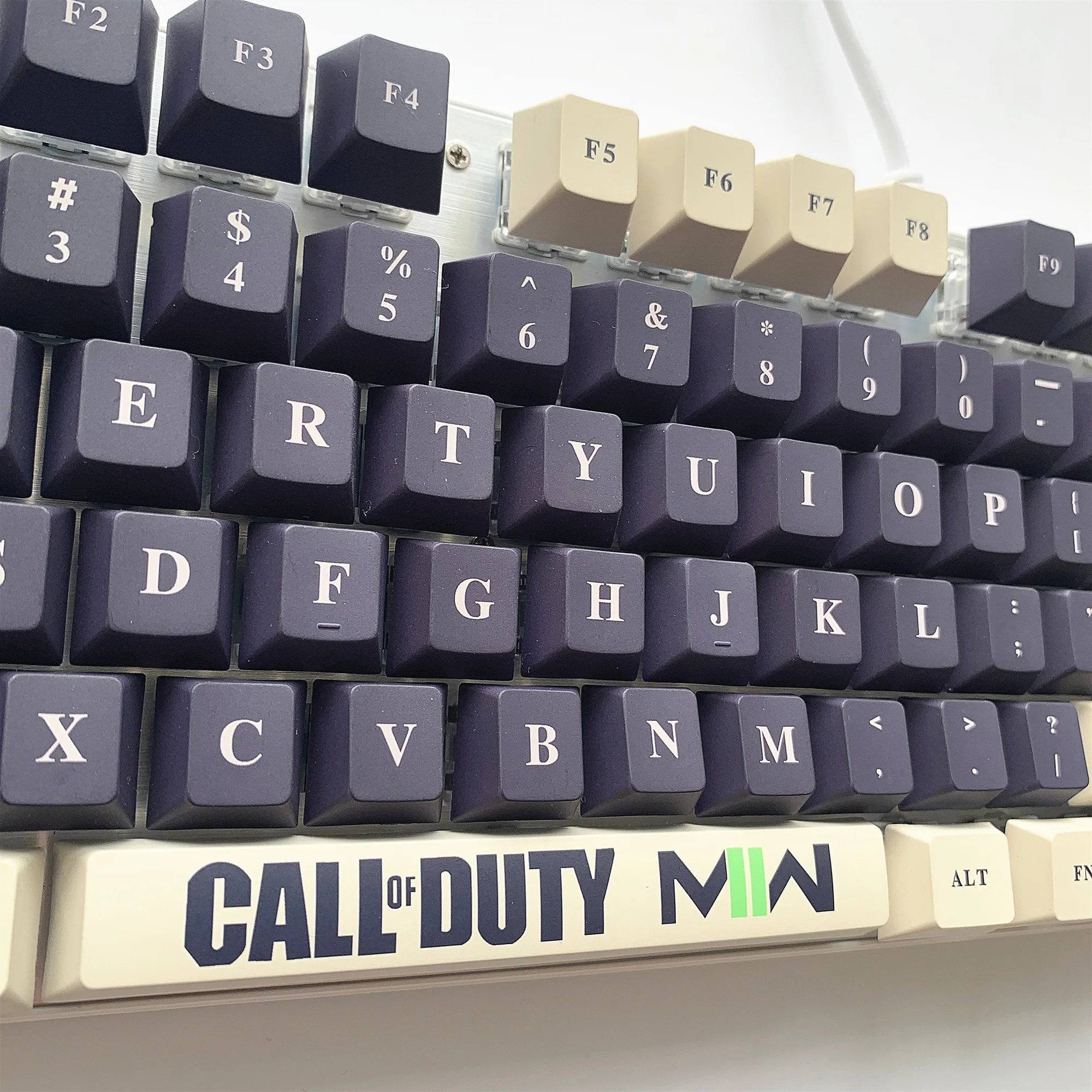 Chamada-de-dever Keycaps Ghost Cod Jogo de Tiro Pbt Keycap Guerra Moderna mw ps para mx Switch Cereja Teclado Mecânico - Imagem 5