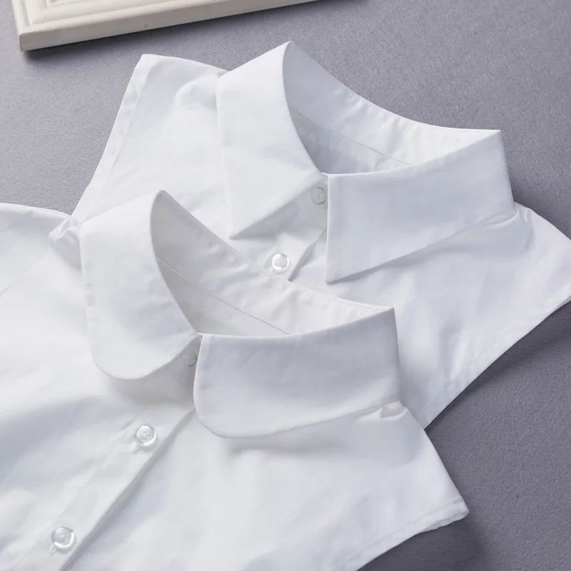 Women Detachable Cotton Fake Collars for uniform Sweater Sharp / Round Shaped Neck Blouse Shirt Collar Fake Collar Lapel Top