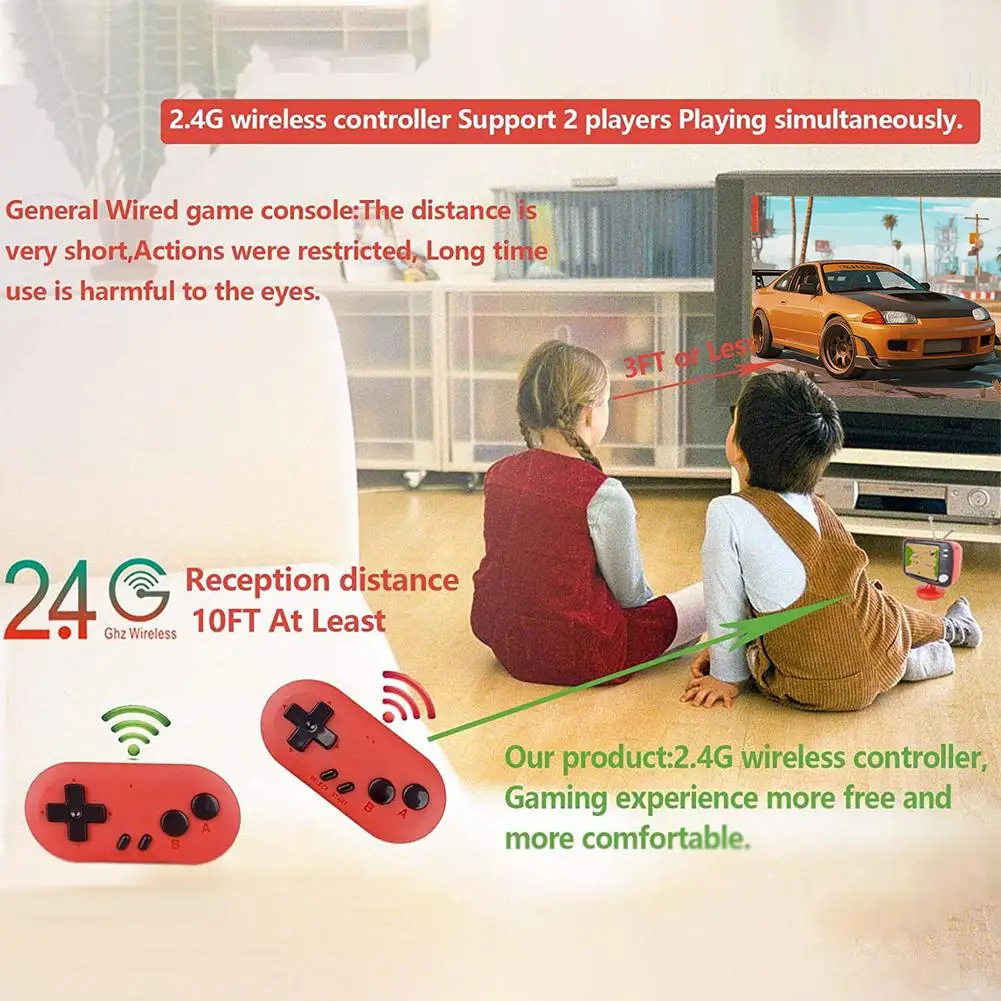 1 Set Retro Video Two-player Classic Television Game Console Wireless Controllers Gaming Accessories_voghion.com