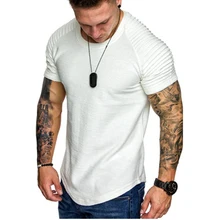 

Fashion Mens T Shirt For Summer Muscle Gym Workout Athletic Shirt Cotton Tee Quick Dry Short Sleeve Top