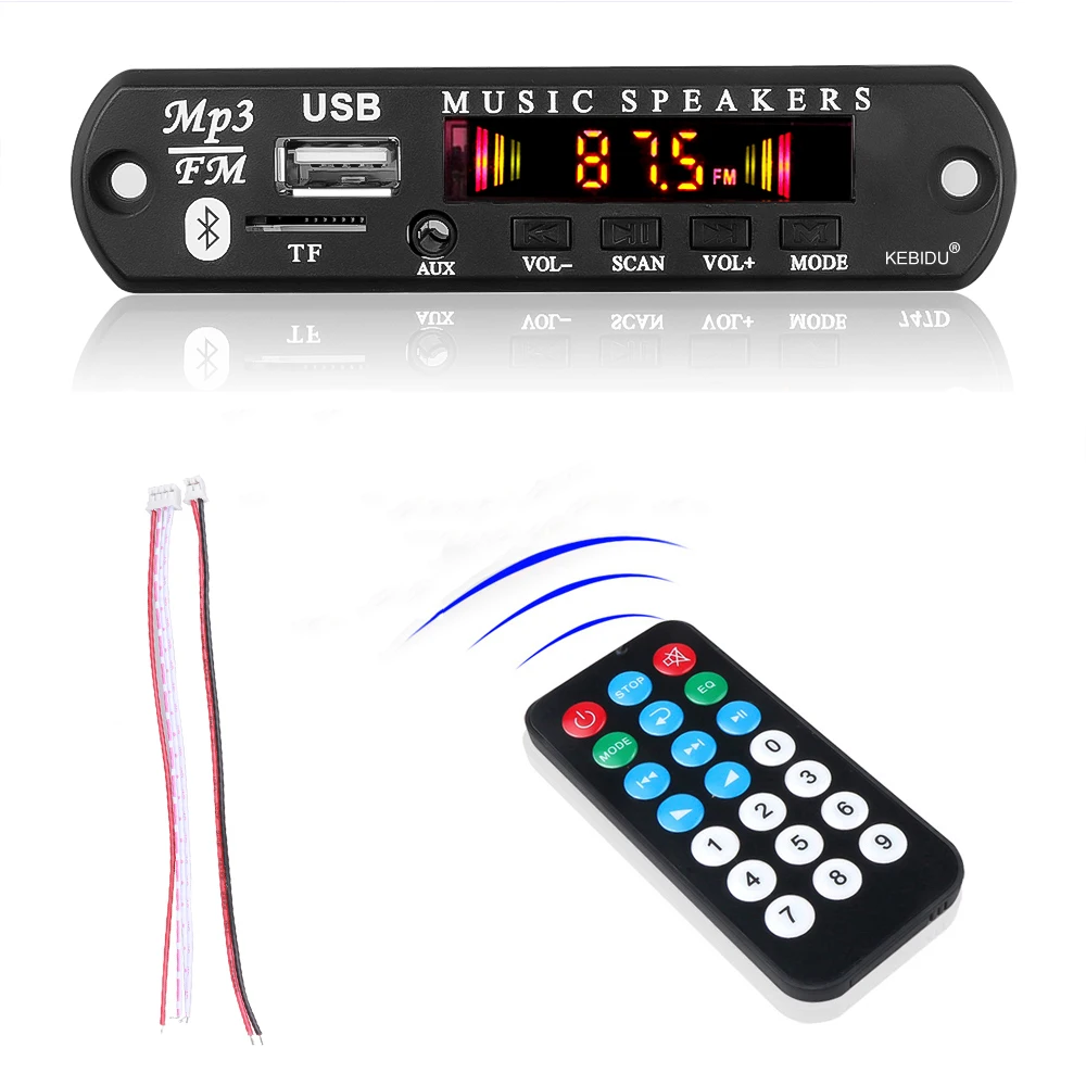 Wireless Bluetooth 5.0 9V-12V MP3 WMA Decoder Board Car Audio USB TF FM Radio Module Color Screen MP3 Player with Remote Control car mp3 player bluetooth mp3 receiver bluetooth music player