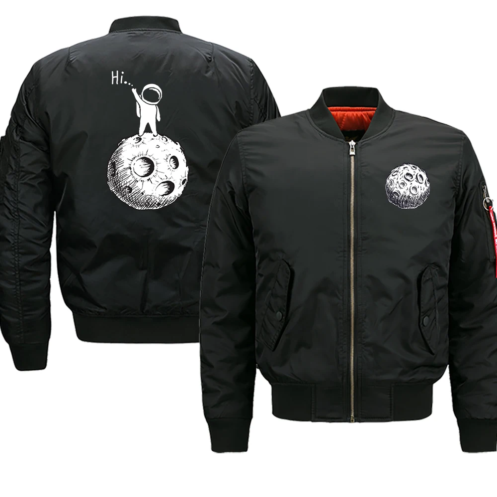 thumbnail image 1 of Ropa con estampado de astronauta de dibujos animados en la luna, chaqueta de estilo hip hop con personalidad, traje de vuelo con bolsillo de otoño, ropa de calle holgada y moderna para hombre, 1 of 4