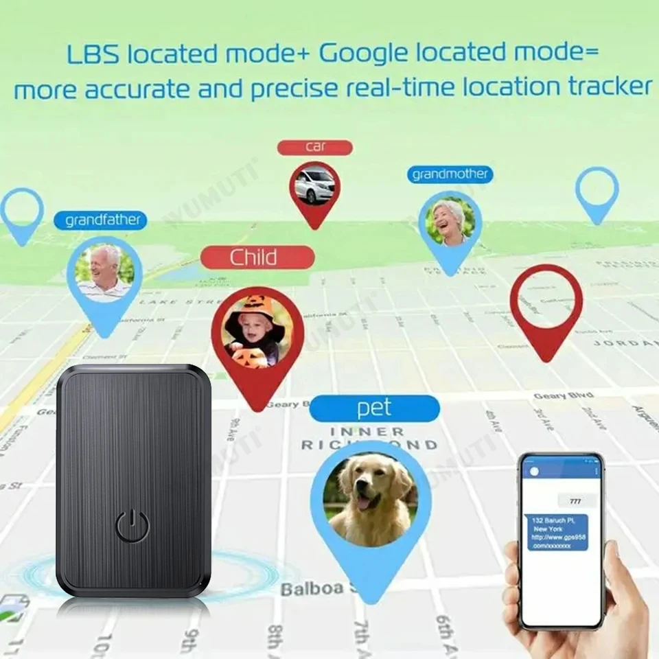 Mini GF08 GPS Car Tracker Real Time Tracking Anti-Theft Anti-lost Key Pet Locator Strong Magnetic Mount SIM Message Positioner