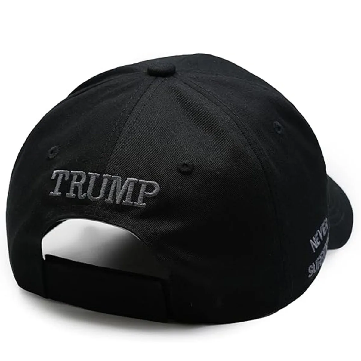 1Pc Black Hat Never Surrender Maga Hat Us Embroidered Adjustable Baseball Hat Black 5