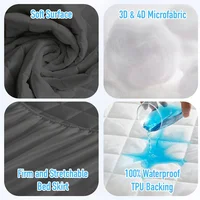Protecteur de matelas épais et imperméable, drap-housse réglable et Durable, couvre-lit Anti-acariens antidérapants, 140/160x200 3