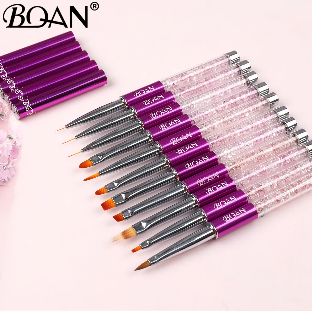 BQAN Nail Art Stripe Lines Liner Painting Cat Eye Brush Acrylic UV GEL Extension Builder Drawing Rhinestone Handle Pen 3