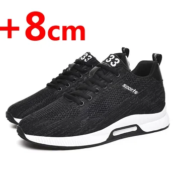 Men Sneakers Elevator Shoes Hidden Heels Breathable Heightening Shoes for Men Increase Insole 6CM Sports Casual Height Shoes 3
