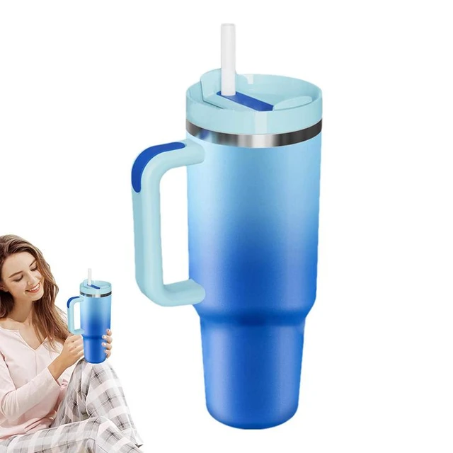 Spill Proof Coffee Travel Mug 40oz Insulated Stainless Travel Mug Straw Mug  Vacuum Mug With Handle For Outdoor Camping - AliExpress