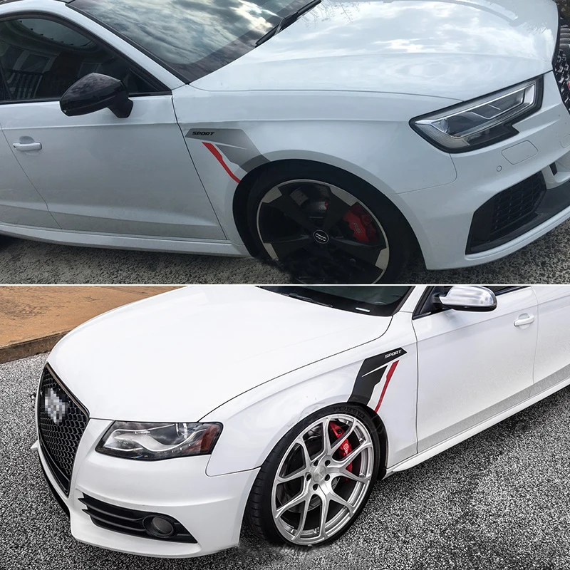 5 stuks waterdichte vinyl auto zijstickers met race-sportstickers voor