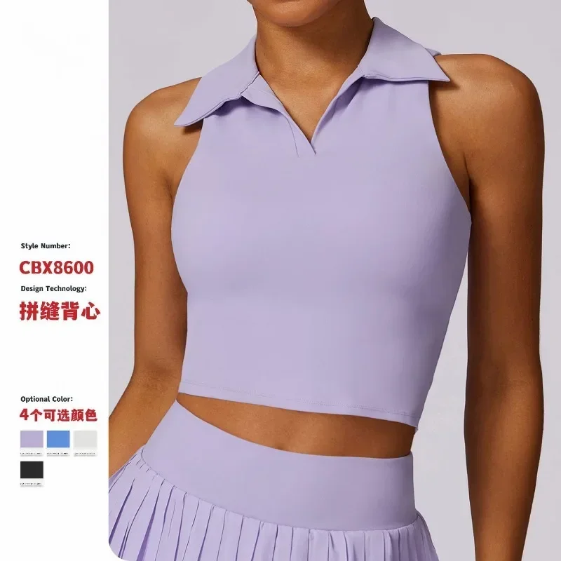 Badypczd Short Slim Sport Vest Women Tennis T-Shirts Sleeveless Fitness Top Polo Neck Outer Sweatshirt Sportswear Female Clothes
