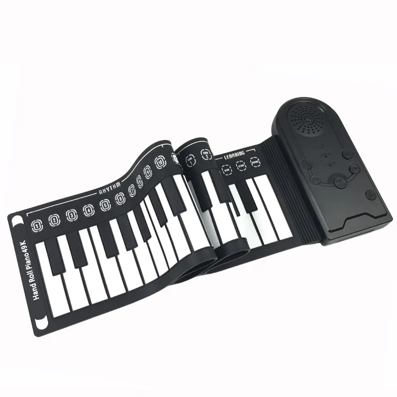 Portable 49 Keys Roll Up Piano Flexible Silicone Electronic