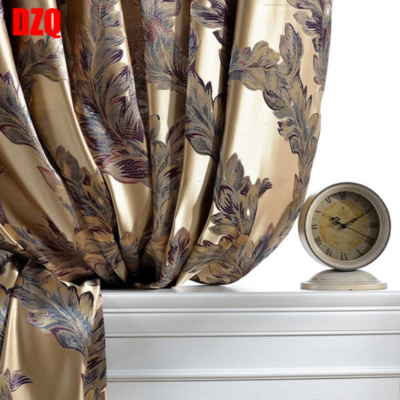 

Luxury Curtains For Living Room Peacock Feather Blinds Jacquard Drapes For Bedroom Chinese Window Shading High Shading Panels