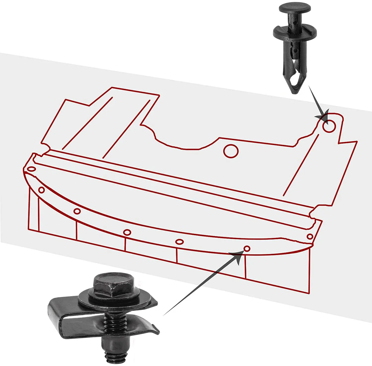 Car Body Bolts U-nut Clips M6 for Renault Dacia Duster Clio 4 Megane 2 3  Captur Sport Sandero Logan