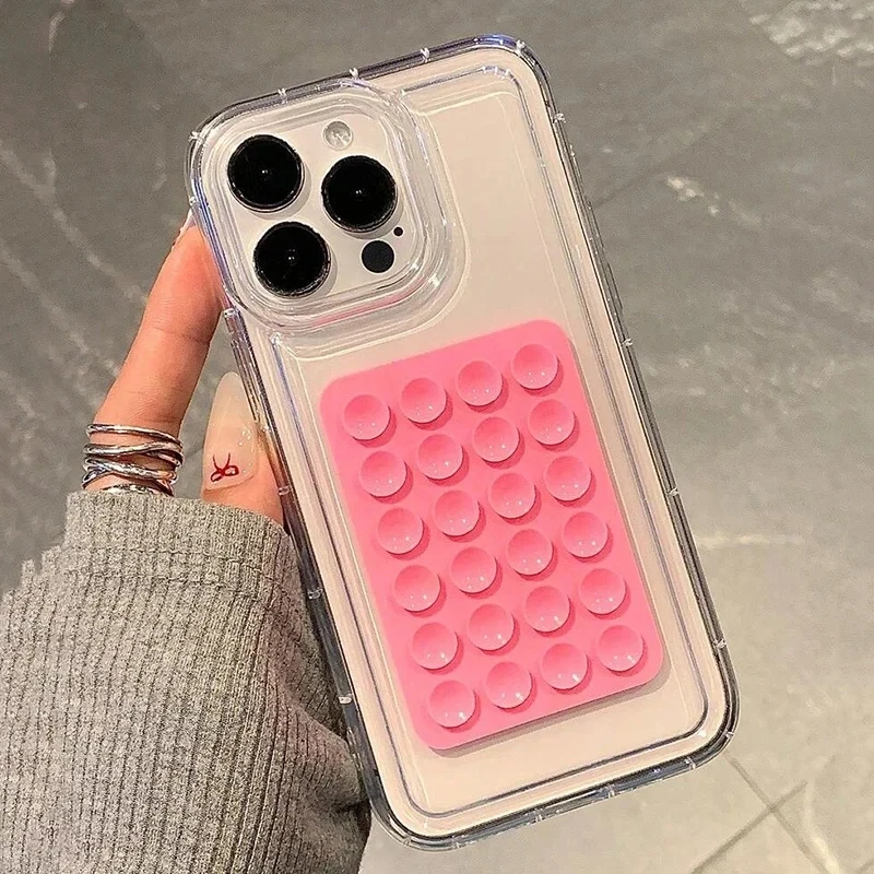 thumbnail image 1 of Suction Cup Airbag With Lanyard Phone Case For iPhone 16 15 14 13 12 11 Pro Max XR X XS 7 8 Plus Mini 16E Clear Shockproof Cover, 1 of 4