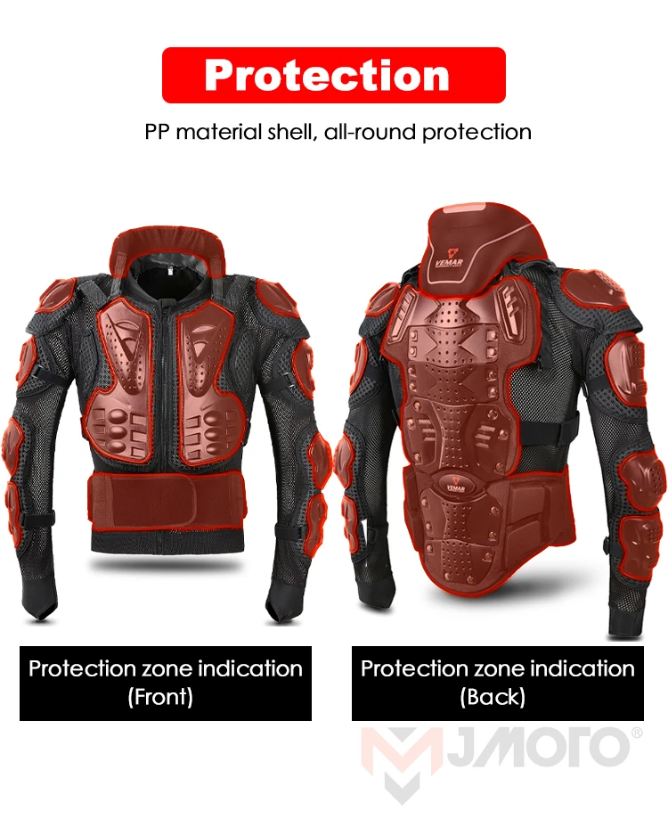 Motorcycle Body Armor Jacket Chest Back Protector Moto Motocross Racing Cycling MX Coat