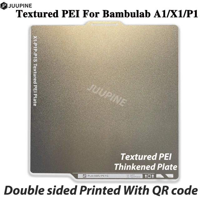 Lit PEI texturé à Code QR pour plaque de construction de laboratoire Bambu X1/P1P/P1S, feuille d'acier à ressort Double face pour accessoires de laboratoire Bambu A1 1