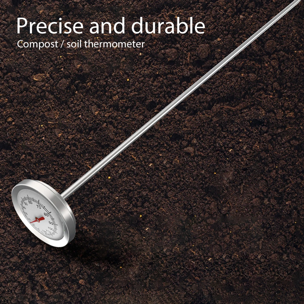 Yushu Edelstahl Kompost-Thermometer – 50 Cm Sonde, Messbereich 4,4–82,2°C, Für Garten & Komposthaufen
