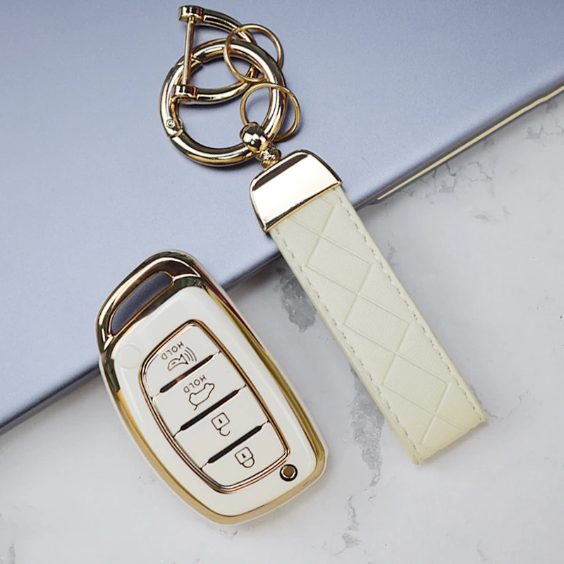 Premium TPU Car Smart Key Case Cover - 4-Button Protection