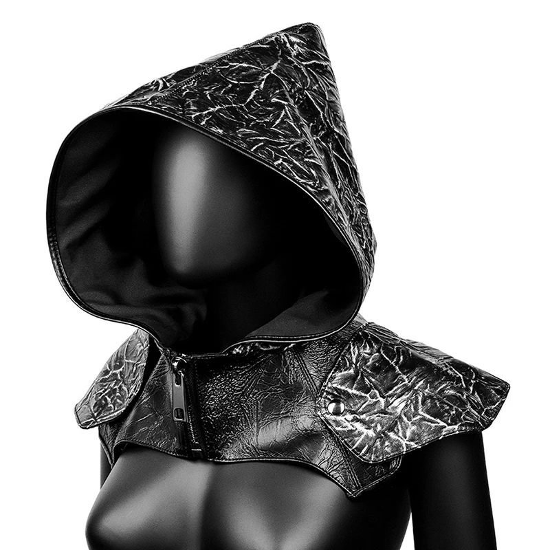 

Головной убор для косплея в средневековом стиле для женщин/мужчин, готический шарф на Хэллоуин, шаль, капюшон в готическом стиле, темный женский черный платок в стиле панк/гот