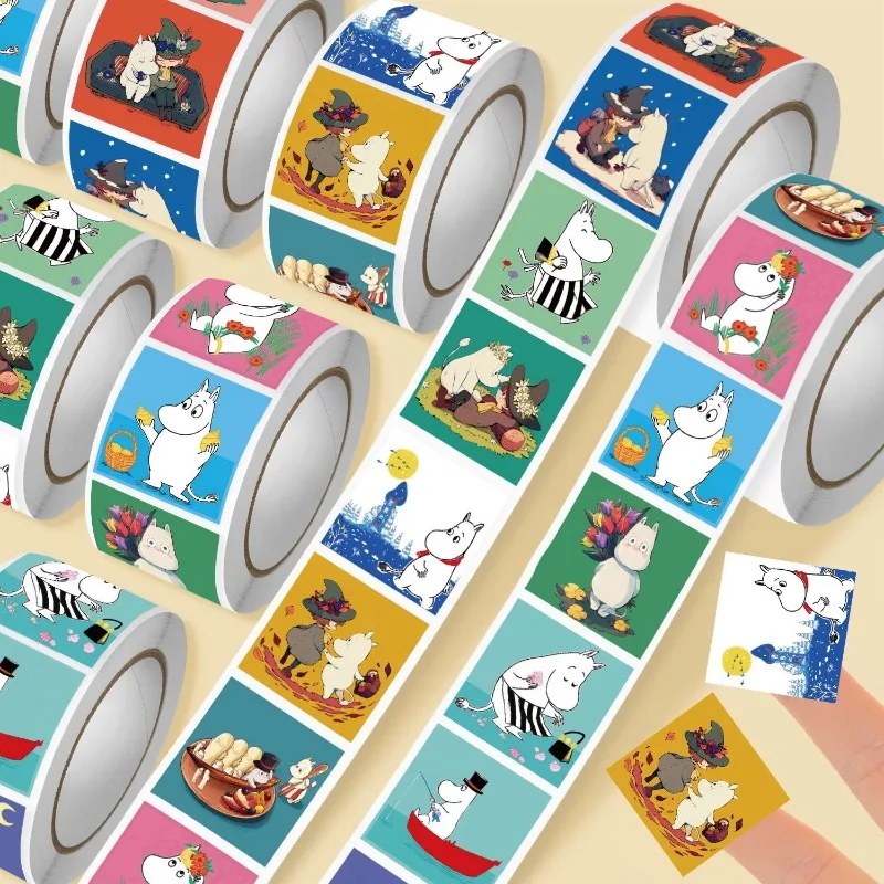Adesivi Kawaii Serie Moomins 500 Pezzi, Personaggi Cartoon Carini, Stampa HD Creativa, Adesivi DIY per Cover Telefono e Graffiti - immagine 2