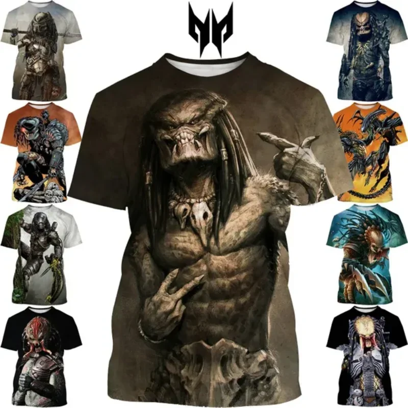 

Fashion Men Clothing Horror Movie The Predator Print T-shirt Xenomorph Alien Predator Monster Aliens Graphic T Shirt Unisex Tops