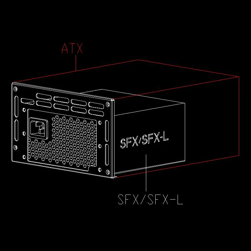 SFX And SFXL Power to ATX Power Bracket Conversion frame with 4 screws