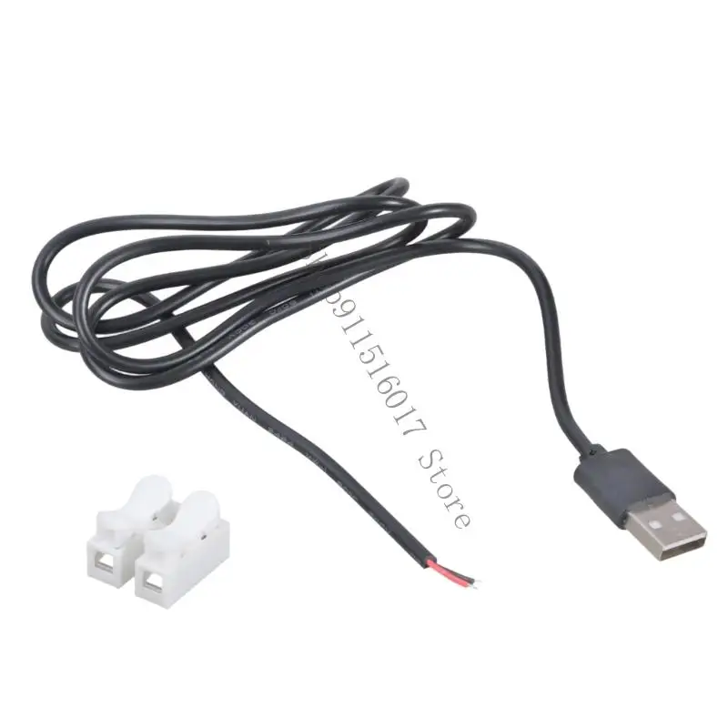 USB2.0 수컷 2 핀 터미널 블록 케이블 5V 전원 코드 스프링 충전 솔루션 100cm/180cm 45ba