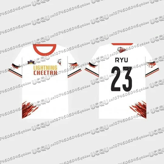 여름 라운드 넥 캐주얼 태국 남성 및 여성 Gmm tv 스포츠 회의 유니폼 3D 인쇄 반팔 레드 팀 티셔츠