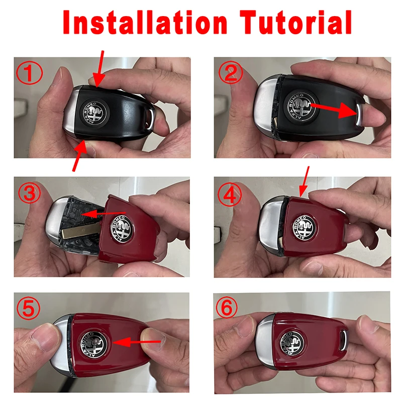 Key Case Car Key Cover Replacement Key Case for Alfa Romeo Giulia Stelvio Tonale Carbon Fiber Style