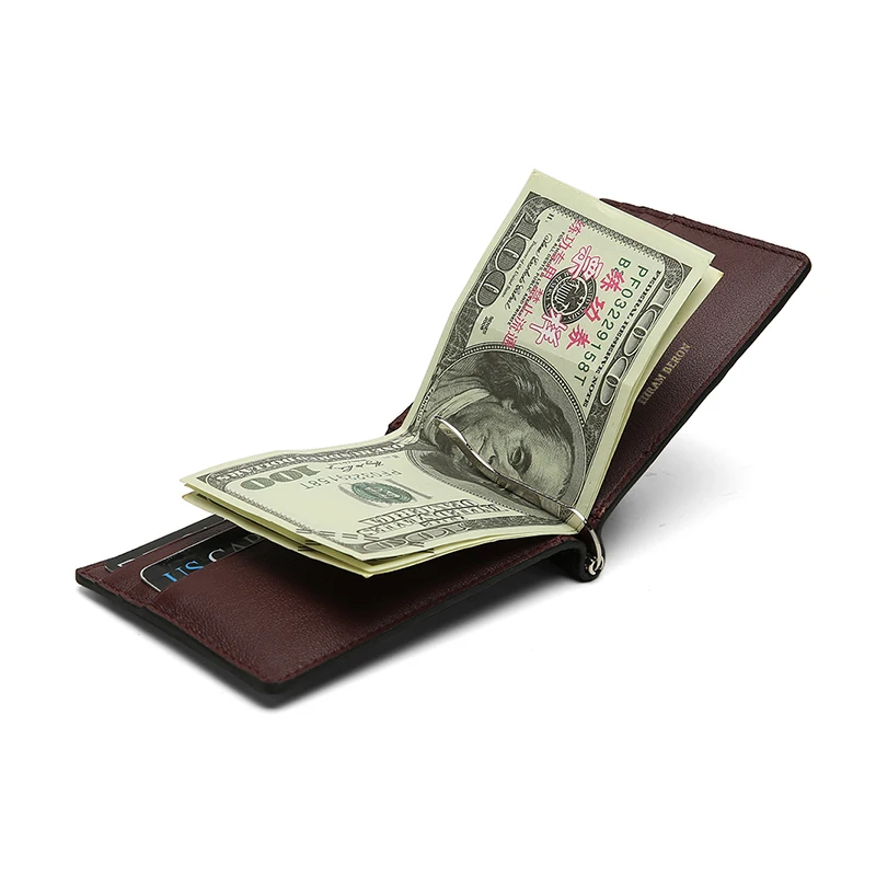 Luxury Leather Money Clip Wallets for Men Card Case Gift for Boyfriend Friend Husband Father Drosphip and Wholesale 5