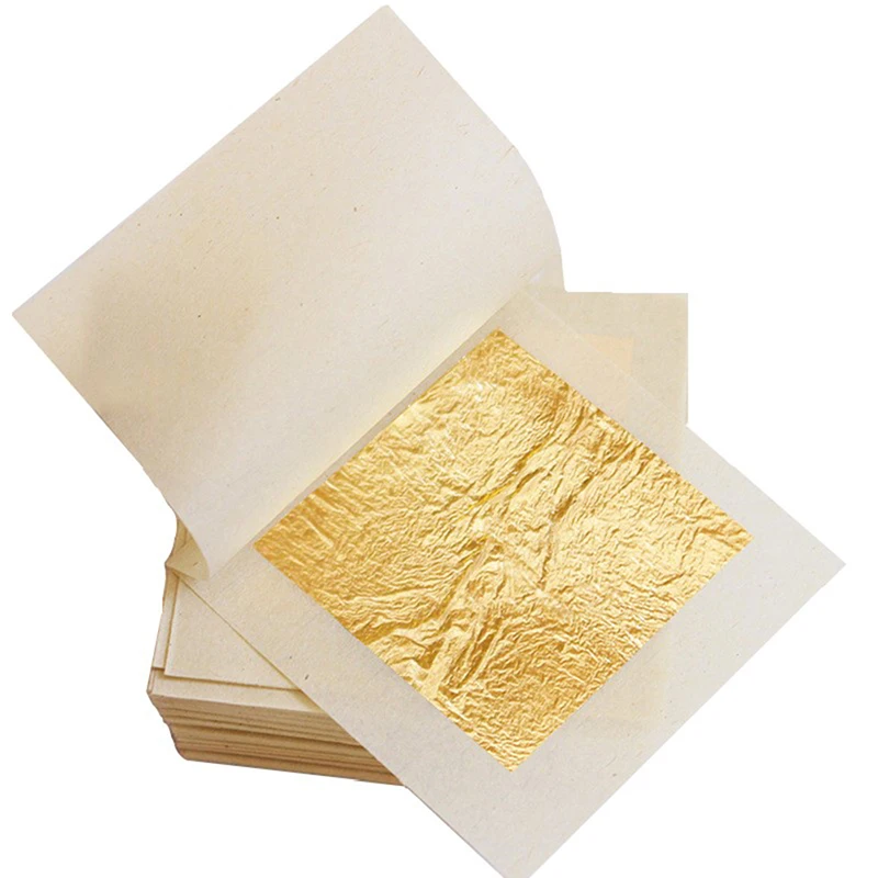 10Pcs Sheets Pure 24K Gold Foil Leaf Anti-Aging Gilding For Food Decorations Handmade DIY Scrapbooking Craft Decoration scrapbook paper craft paper scrapbooking material gold leaf paper handmade craft paper diy craft materials handmade paper scrapbooking paper imitation gold leaf sheets foil paper