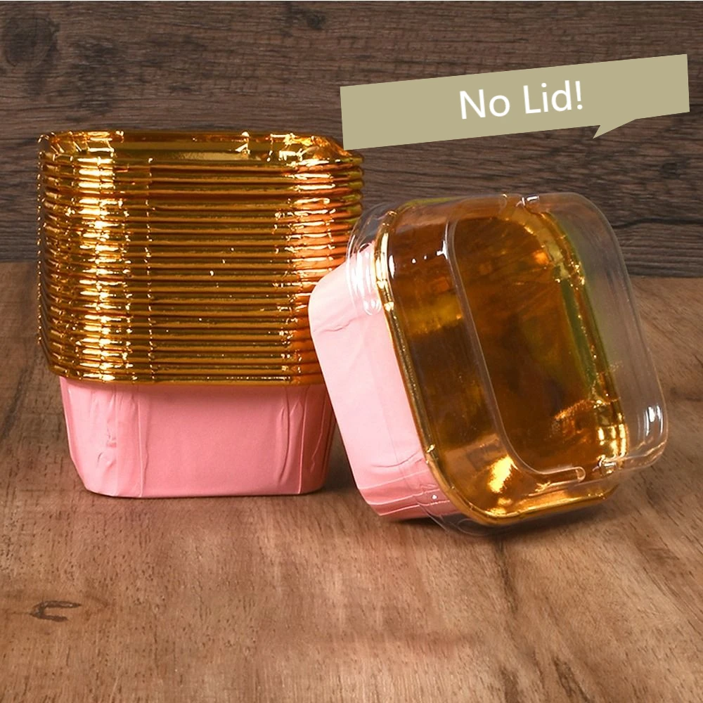 50 Pirottini Rettangolari In Carta Oleata Per Mini Cupcake E Muffin - 8x4x4 Cm - Resistenti Al Forno (240°C)