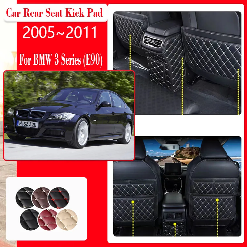 

Car Seat Kick Mats For BMW 3 Series E90 2005~2011 Anti-dirty Armrest Back Seat Protector Covers Leather Storage Auto Accessories