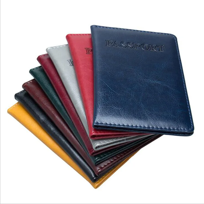 High Quality Solid Color Passport Cover Men Women Travel Passport Case Travel Document Cover ID