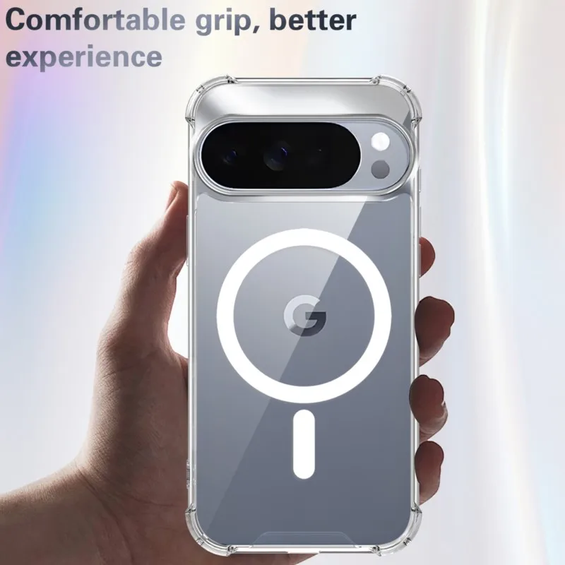 Luxury Magnetic Wireless Charging Shockproof Transparent Bumper Case Cover