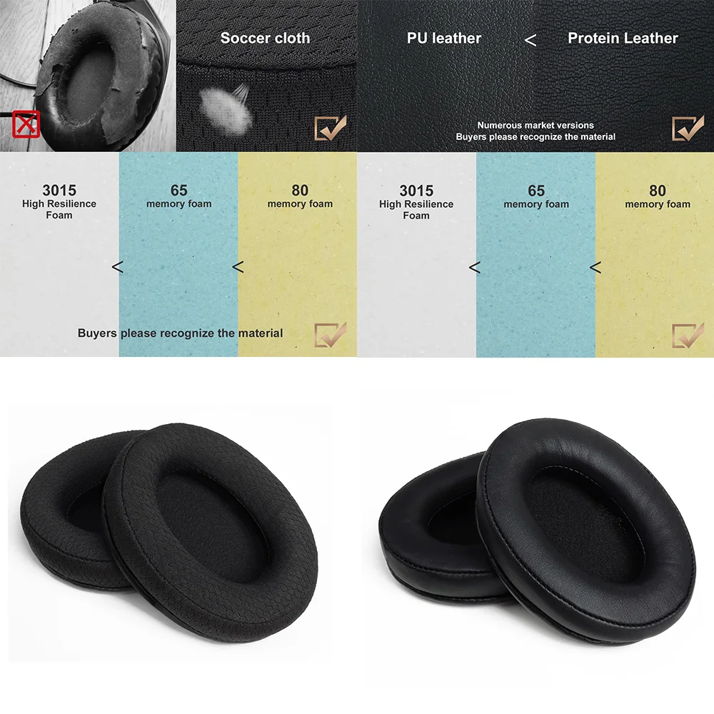 Replacement Foam Ear Pads for Sennheiser HD650, HD660 S, HD600, HD6XX, HD58X, HD580, HD565 Headphones Earpads Protein Leather