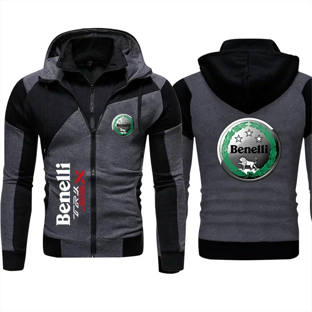 Fashionable men's motorcycle double-layer double zipper jacket brand Benelli logo  jacket outdoor windproof motorcycle top 3