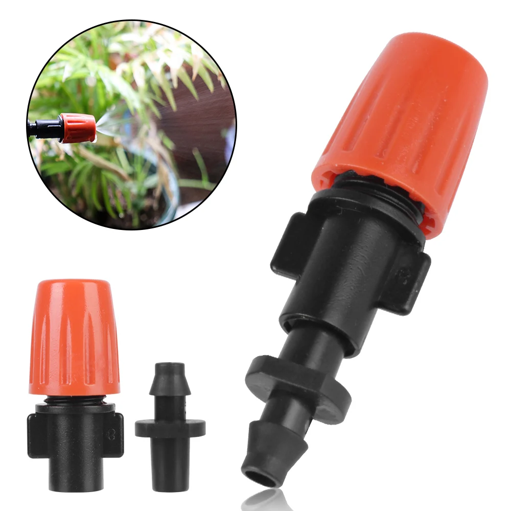 

1/4" Nozzle Dripper for Flower Beds Vegetable 100Pcs Watering Sprayer Atomizing Sprinkler Garden Drip Irrigation System