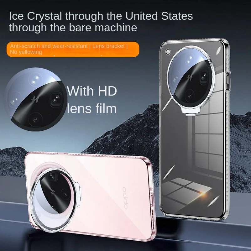 Clear Anti-Yellowing Metal Lens Protective Tempered Glass Phone Case Back Cover