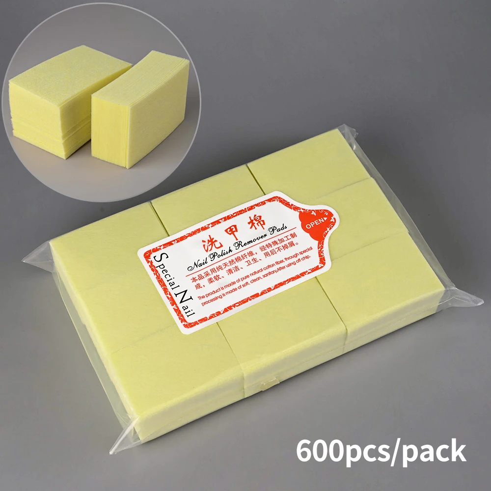1000/500/100pcs Nail Wipe 100% Cotton Pads Lint Free Gel Nail thumbnail 7