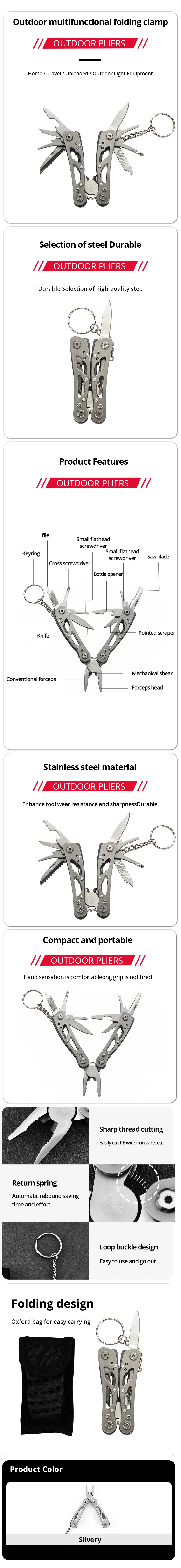 Description Picture 2 of itemMultifunction Pliers Army Knives Cover Bags Nylon Oxford Set Folding Knife Packaging Nylon Case Gift Nylon Knife Set