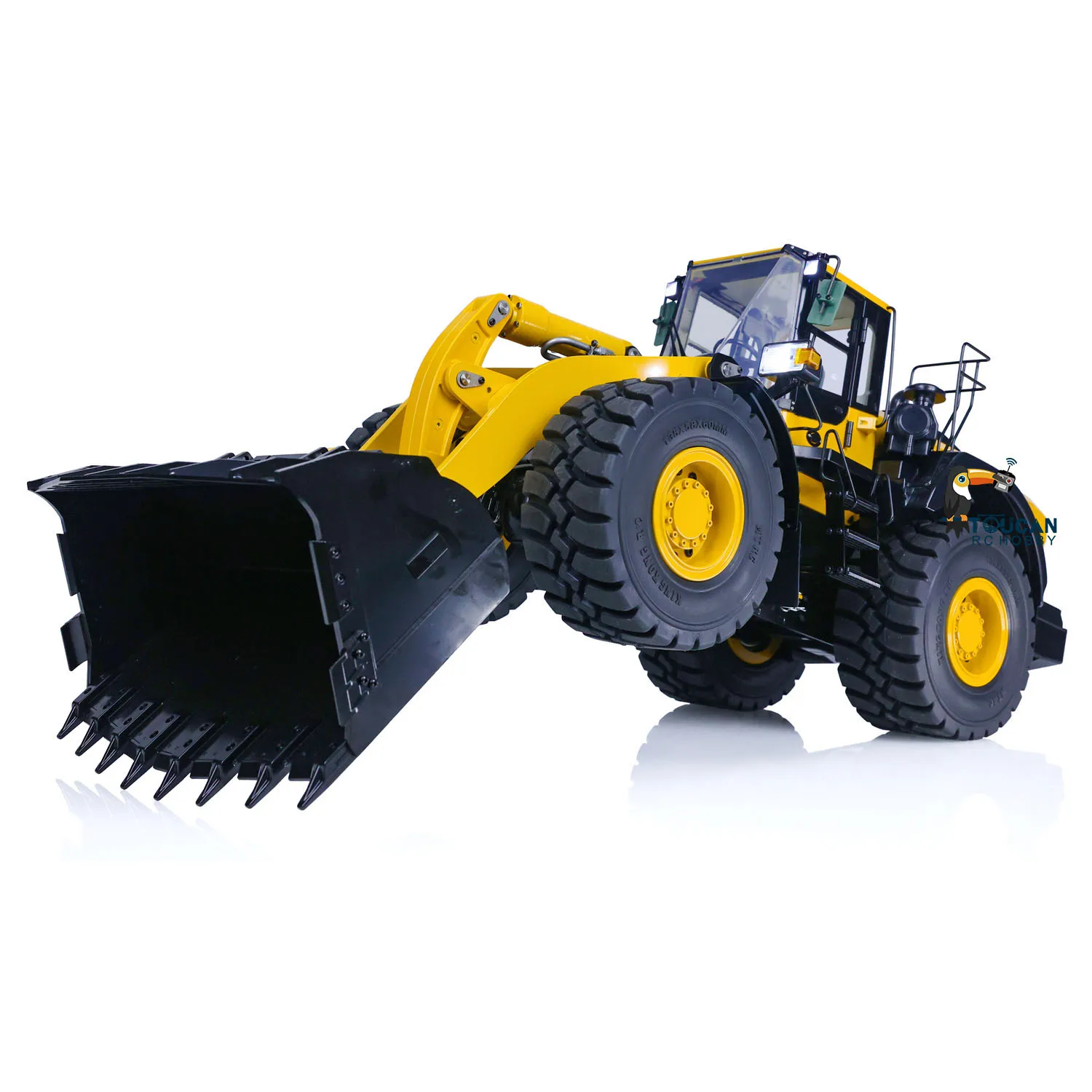 1/14 WA480 Metal RC Hydraulic Wheel Loader with Fork of  Remote Control Construction Car Quick Coupler Sounds Lights Toy 5