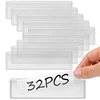4/32Pcs Label Holders Adhesive Shelf Tag Index Card Pockets Plastic Drawers File Storage Bins Label Holder for Office Kitchen 1